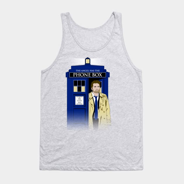 The Angel Has The Phone Box Tank Top by Paulychilds